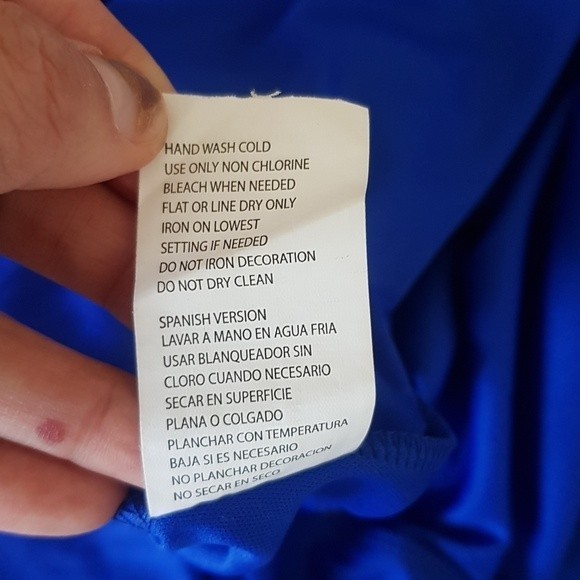 Sequin Hearts Blue Dress Prom Formal Holiday Accordion Shift Rhinestones Medium - Picture 10 of 12